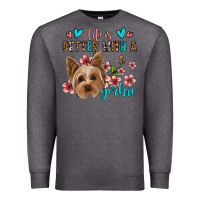 Charcoal Heather life is better with a yorkie Premium Sweatshirt - Jasminsmagicworld