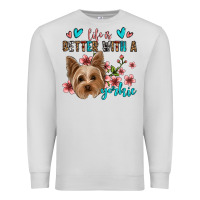 Dove Grey life is better with a yorkie Premium Sweatshirt - Jasminsmagicworld
