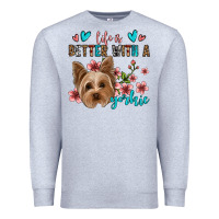 Heather Grey life is better with a yorkie Premium Sweatshirt - Jasminsmagicworld