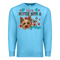 Ocean Blue life is better with a yorkie Premium Sweatshirt - Jasminsmagicworld