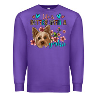 Purple life is better with a yorkie Premium Sweatshirt - Jasminsmagicworld