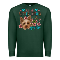 Sports Green life is better with a yorkie Premium Sweatshirt - Jasminsmagicworld