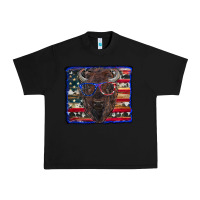 Black bison with american flag Urban Heavy Tee - RanaPortraitStore