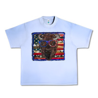 Grape Ice bison with american flag Urban Heavy Tee - RanaPortraitStore