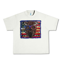 Pistachio bison with american flag Urban Heavy Tee - RanaPortraitStore
