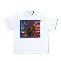White bison with american flag Urban Heavy Tee - RanaPortraitStore