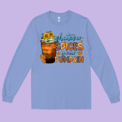 Whatever Spices Your Pumpkin Long Sleeve Tee Designed By Zillion Design Studio