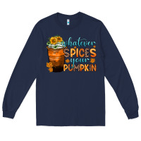 Navy whatever spices your pumpkin Long Sleeve Tee - Zillion Design Studio