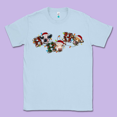 Hohoho Christmas Cows Classic Tee Designed By Ranaportraitstore