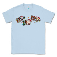 Dusty Blue hohoho christmas cows Classic Tee - RanaPortraitStore