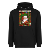 Black Christmas Feeling Jolly Santa Heavyweight Hoodie - Artiststas