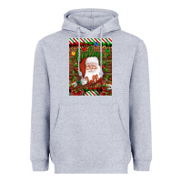 Heather Grey Christmas Feeling Jolly Santa Heavyweight Hoodie - Artiststas