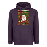 Plum Christmas Feeling Jolly Santa Heavyweight Hoodie - Artiststas