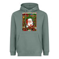 Sage Christmas Feeling Jolly Santa Heavyweight Hoodie - Artiststas