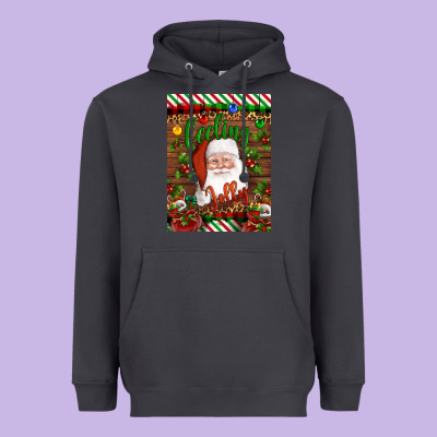 Christmas Feeling Jolly Santa Heavyweight Hoodie Designed By Artiststas