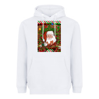 White Christmas Feeling Jolly Santa Heavyweight Hoodie - Artiststas
