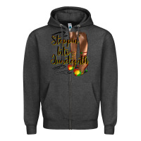 Charcoal Heather steppin' into juneteenth heels Zipper Hoodie - HRA Design Shop