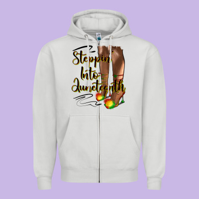 Steppin' Into Juneteenth Heels Zipper Hoodie Designed By Hra Design Shop