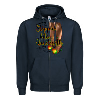 Navy steppin' into juneteenth heels Zipper Hoodie - HRA Design Shop