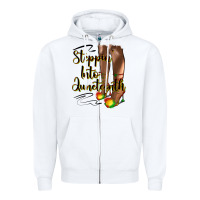 White steppin' into juneteenth heels Zipper Hoodie - HRA Design Shop