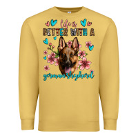 Antique Gold life is better with a german shepherd Premium Sweatshirt - Jasminsmagicworld
