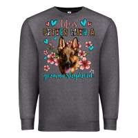 Charcoal Heather life is better with a german shepherd Premium Sweatshirt - Jasminsmagicworld
