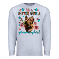 Heather Grey life is better with a german shepherd Premium Sweatshirt - Jasminsmagicworld