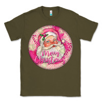 Army Green Pink Merry Christmas Santa Classic Tee - FaDigitalArtStudio