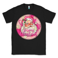 Black Pink Merry Christmas Santa Classic Tee - FaDigitalArtStudio