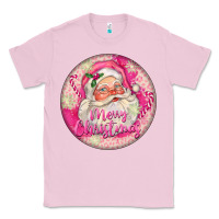 Bubblegum Pink Pink Merry Christmas Santa Classic Tee - FaDigitalArtStudio