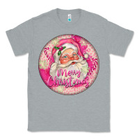 Heather Grey Pink Merry Christmas Santa Classic Tee - FaDigitalArtStudio