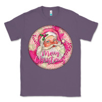 Lavender Pink Merry Christmas Santa Classic Tee - FaDigitalArtStudio