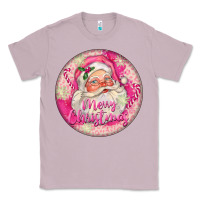 Lilac Pink Merry Christmas Santa Classic Tee - FaDigitalArtStudio