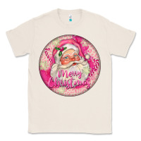Natural Pink Merry Christmas Santa Classic Tee - FaDigitalArtStudio