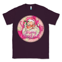 Plum Pink Merry Christmas Santa Classic Tee - FaDigitalArtStudio