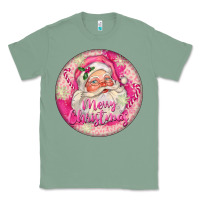 Sage Pink Merry Christmas Santa Classic Tee - FaDigitalArtStudio