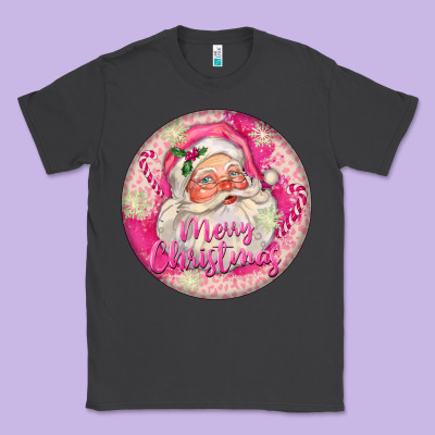 Pink Merry Christmas Santa Classic Tee Designed By Fadigitalartstudio