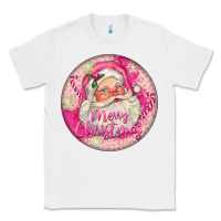 White Pink Merry Christmas Santa Classic Tee - FaDigitalArtStudio