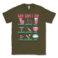 Army Green god says i am Classic Tee - texasbilliewilder