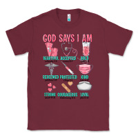 Burgundy god says i am Classic Tee - texasbilliewilder