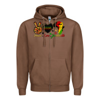 Chestnut peace love juneteenth raised fist Zipper Hoodie - HRA Design Shop