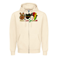 Sandshell peace love juneteenth raised fist Zipper Hoodie - HRA Design Shop
