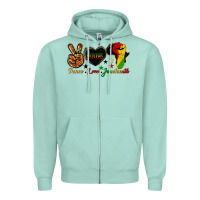 Seafoam peace love juneteenth raised fist Zipper Hoodie - HRA Design Shop