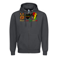 Smoke peace love juneteenth raised fist Zipper Hoodie - HRA Design Shop