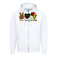 White peace love juneteenth raised fist Zipper Hoodie - HRA Design Shop