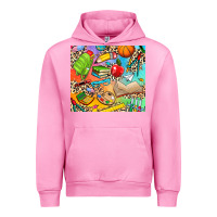 Fuchsia Pink school elements Urban Hoodie - NancyCooperArtShop