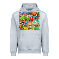 Heather Grey school elements Urban Hoodie - NancyCooperArtShop