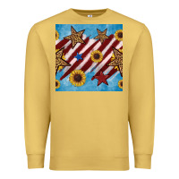 Antique Gold western star with sunflower seamless pattern Premium Sweatshirt - BundleAndBundleShop