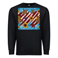 Black western star with sunflower seamless pattern Premium Sweatshirt - BundleAndBundleShop