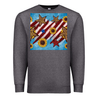 Charcoal Heather western star with sunflower seamless pattern Premium Sweatshirt - BundleAndBundleShop